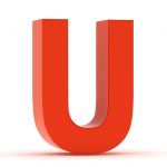The letter U - red plastic.